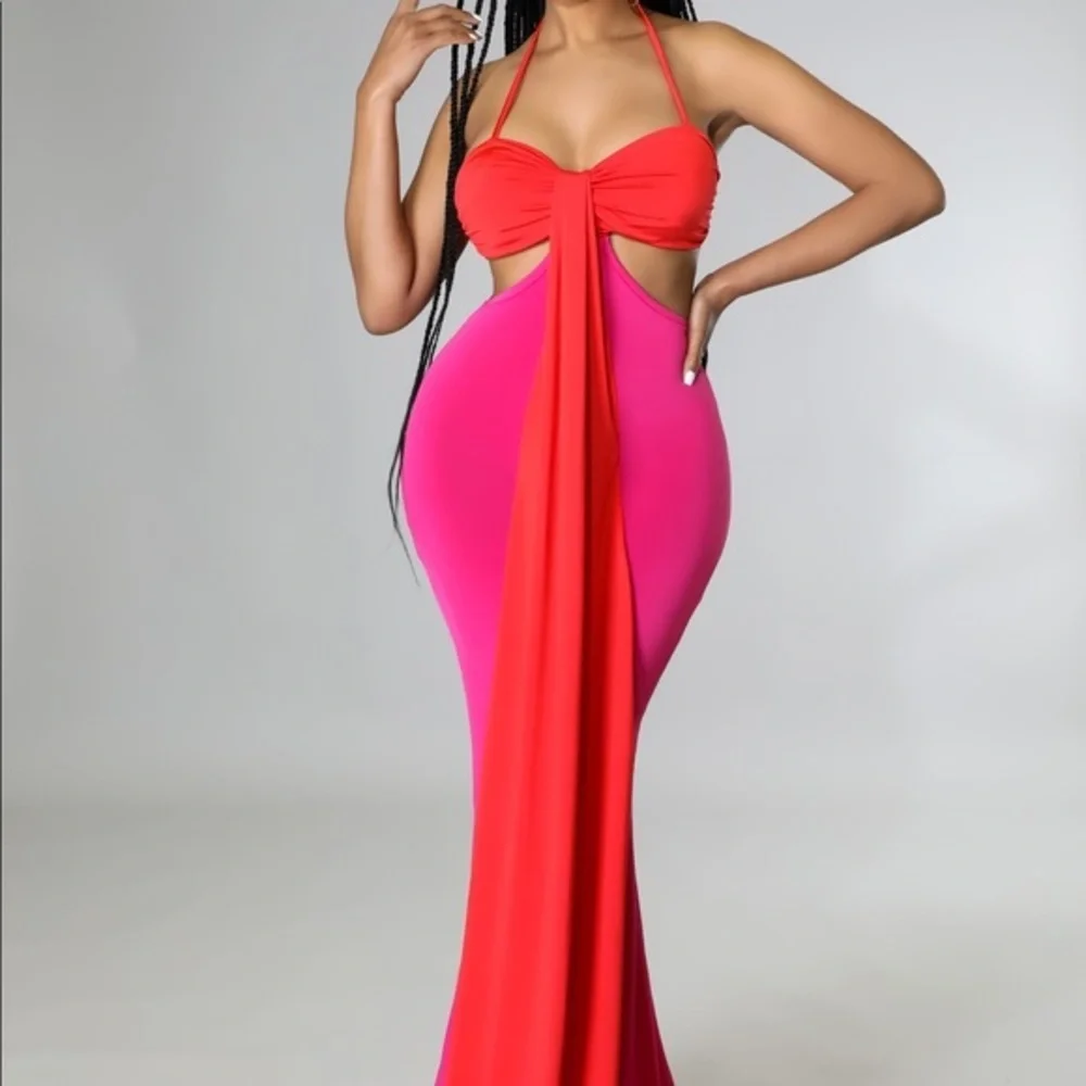 Colorblock Mermaid Dress - Picture 1 of 9
